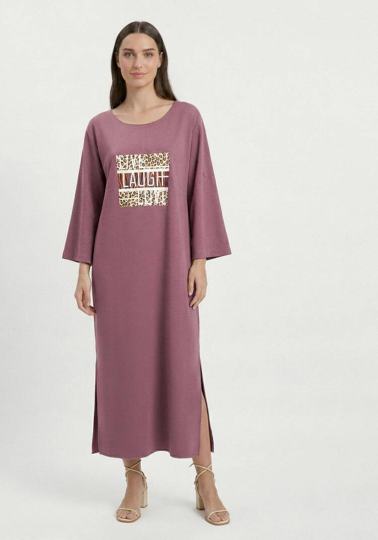 Платье прямое с лампасом и принтом шир.  750, рис. 3