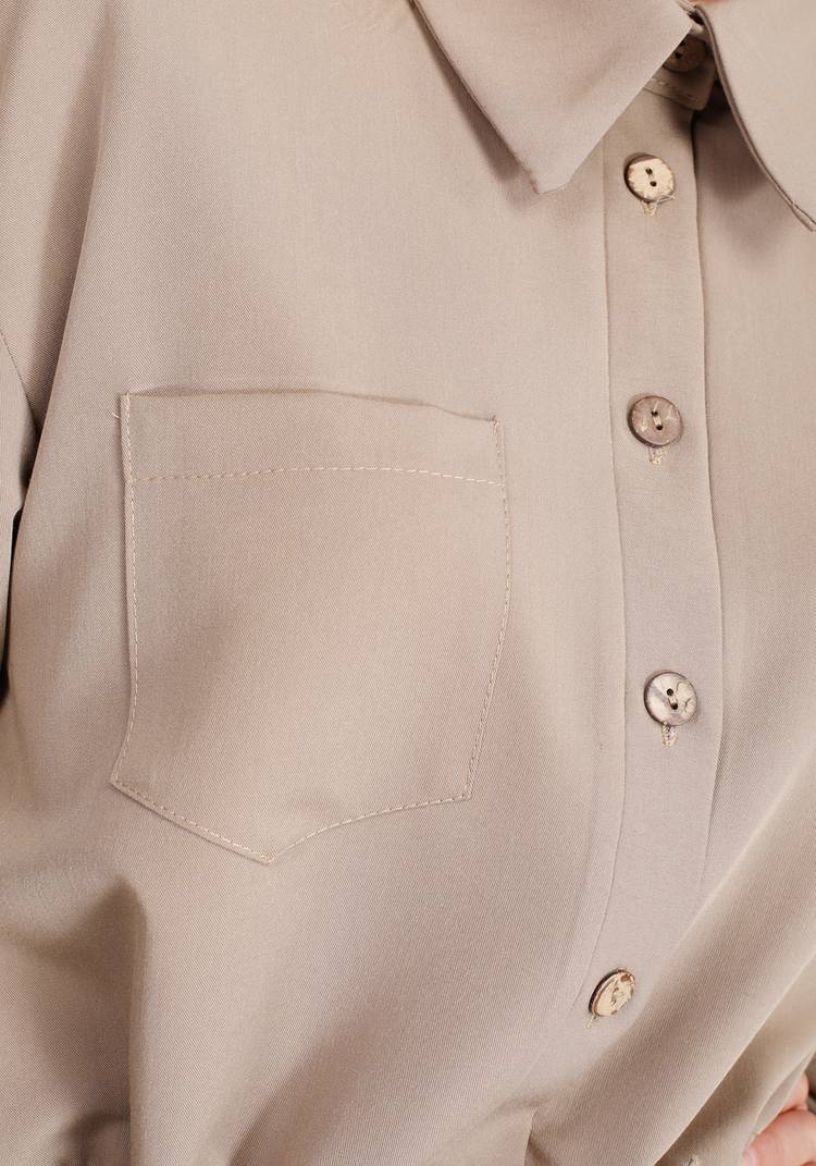 Блуза однотонная с кулиской на талии шир.  750, рис. 2