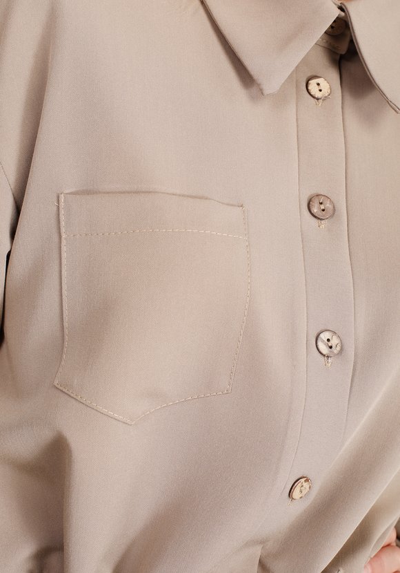 Блуза однотонная с кулиской на талии шир.  580, рис. 2