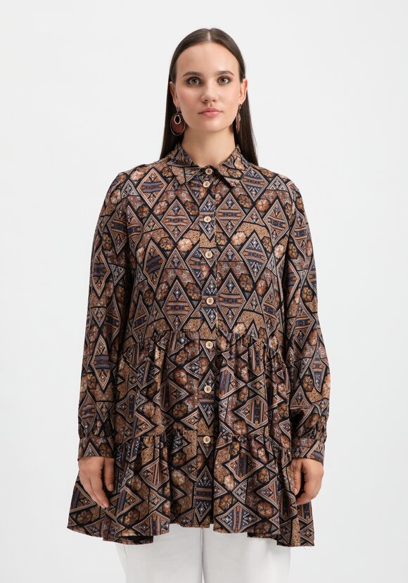 Блуза оверсайз с ярусами шир.  580, рис. 20