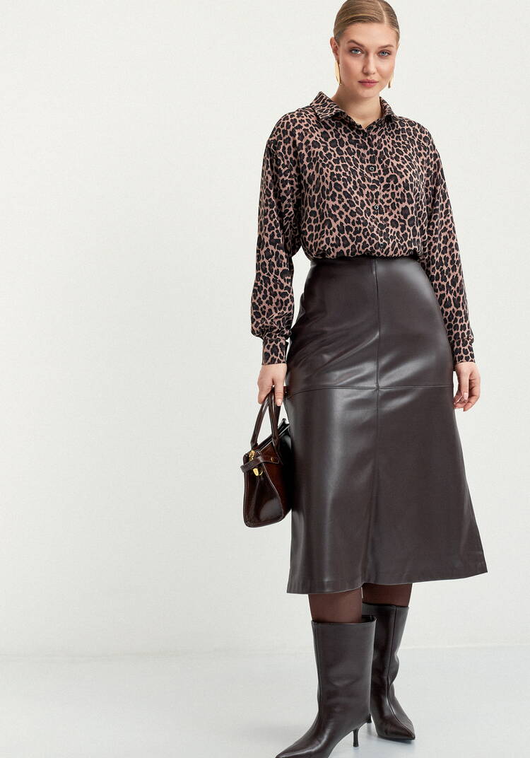 Блуза с леопардовым принтом Виталина шир.  750, рис. 2