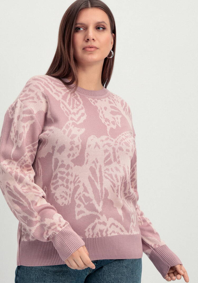 Джемпер с абстрактным цветочным принтом шир.  750, рис. 23