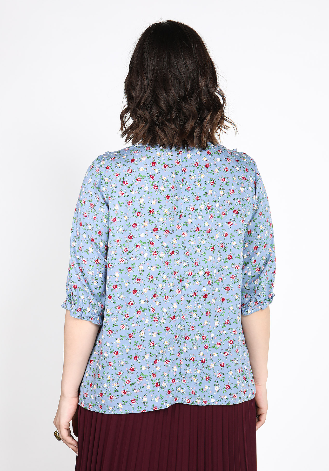 Блуза с рюшами в цветочек Frida, размер 58 - фото 4