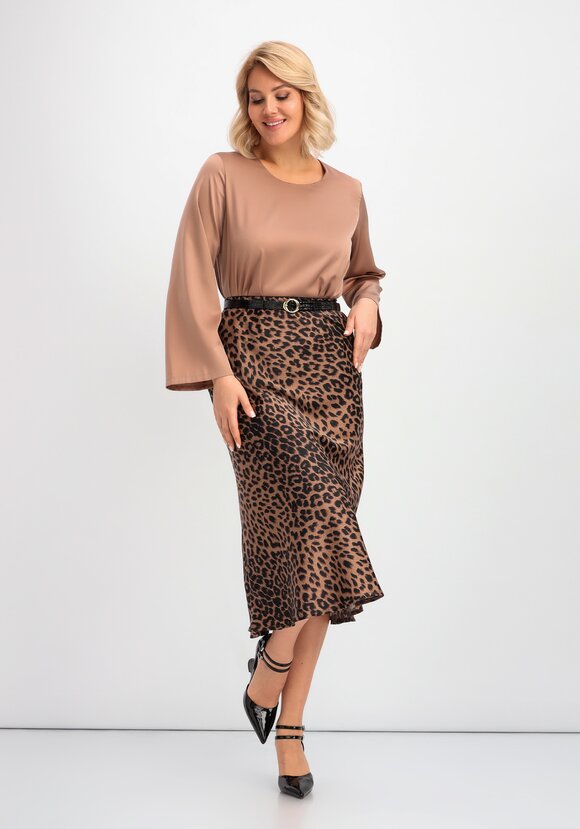 Юбка длины миди с шелком шир.  580, рис. 7