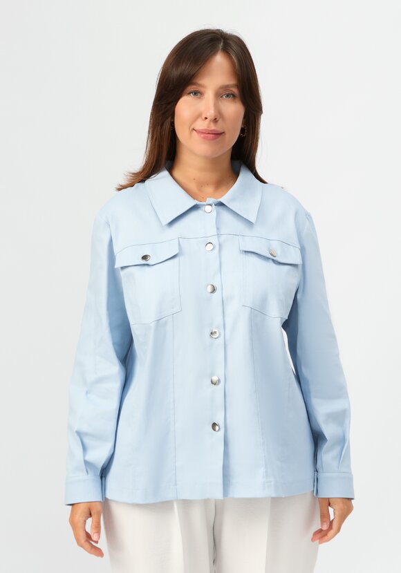 Джинсовая куртка на железных пуговицах шир.  580, рис. 4