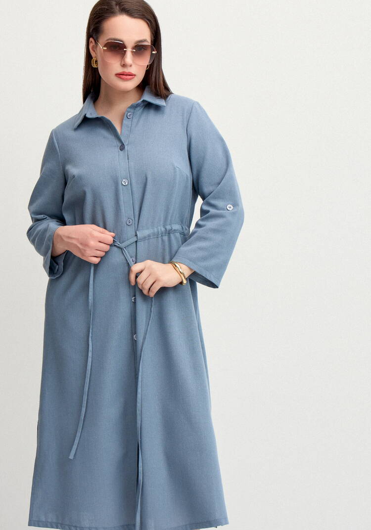 Платье-рубашка изо льна шир.  750, рис. 33