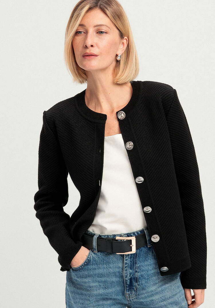 Жакет с акцентными пуговицами шир.  750, рис. 8