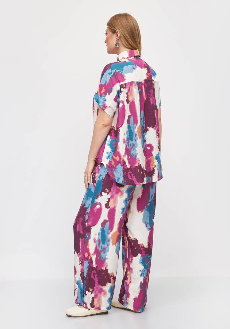 Костюм блуза и брюки с принтом шир.  750, рис. 3