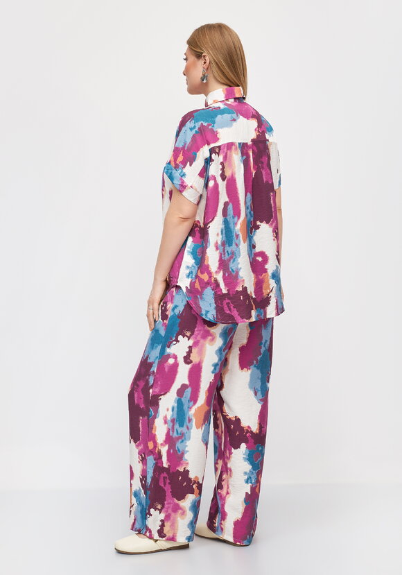 Костюм блуза и брюки с принтом шир.  580, рис. 3