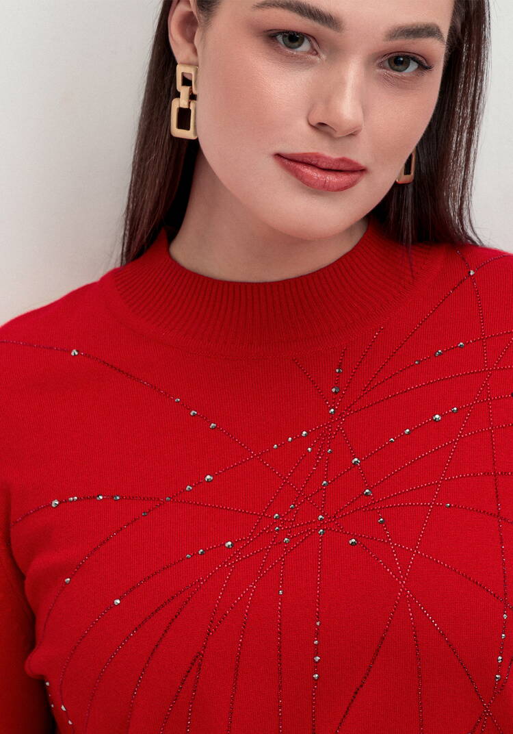 Джемпер с абстрактными полосками из страз шир.  750, рис. 12