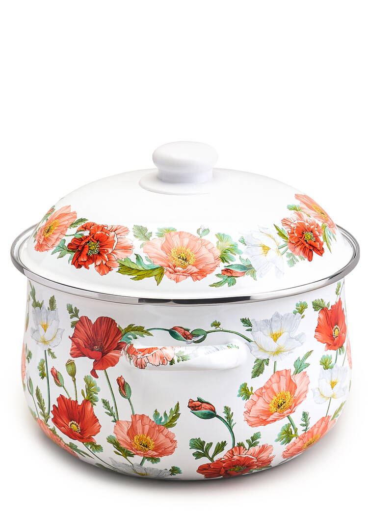 Кастрюля эмалированная с крышкой Маки шир.  750, рис. 11