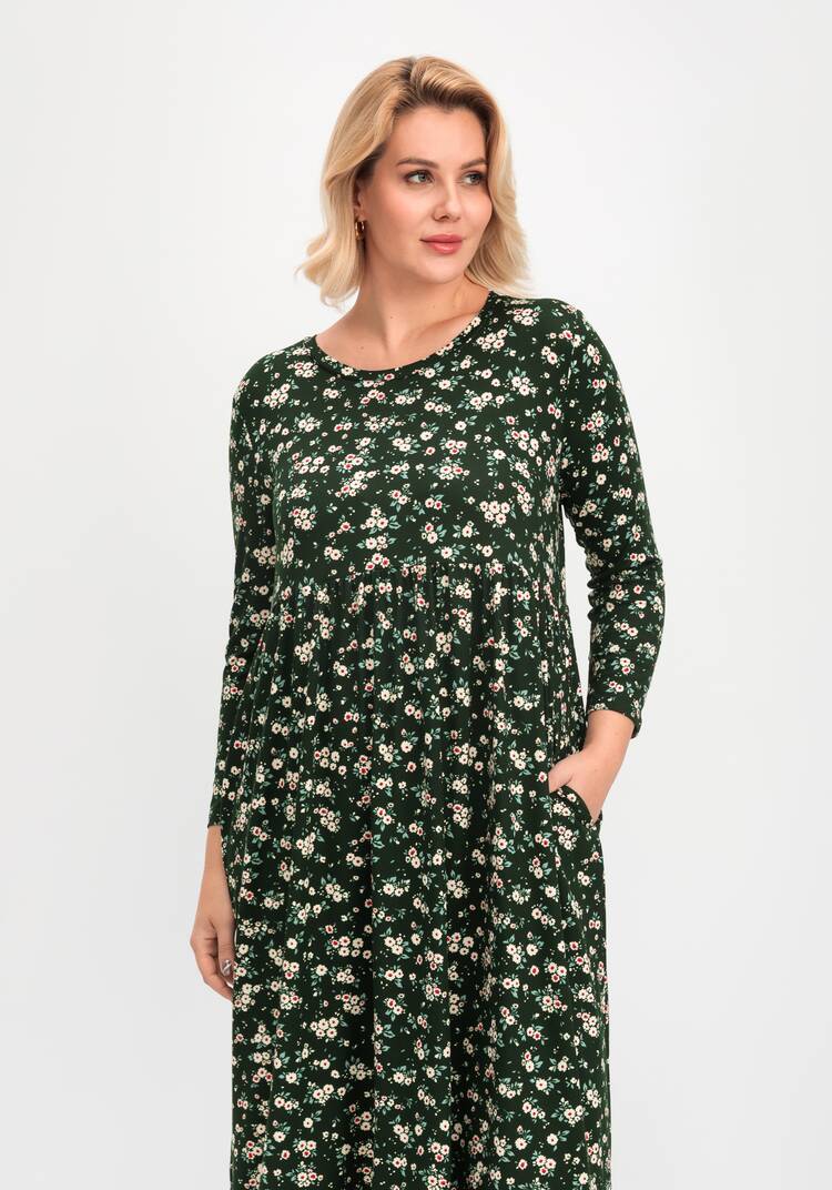 Платье с цветочным рисунком и рукавами 3/4 шир.  750, рис. 27