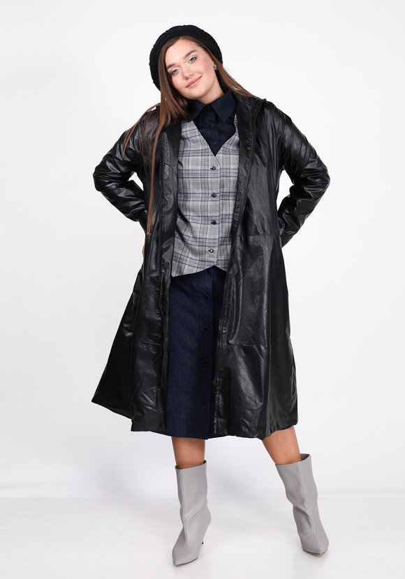 Пальто из эко-кожи на молнии шир.  580, рис. 15