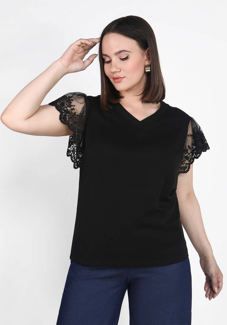 Блуза с прозрачными рукавами шир.  750, рис. 8