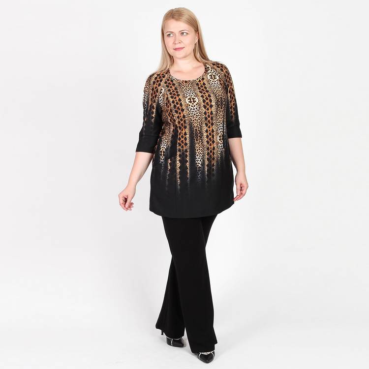 Туника с карманами и ярким принтом шир.  750, рис. 9