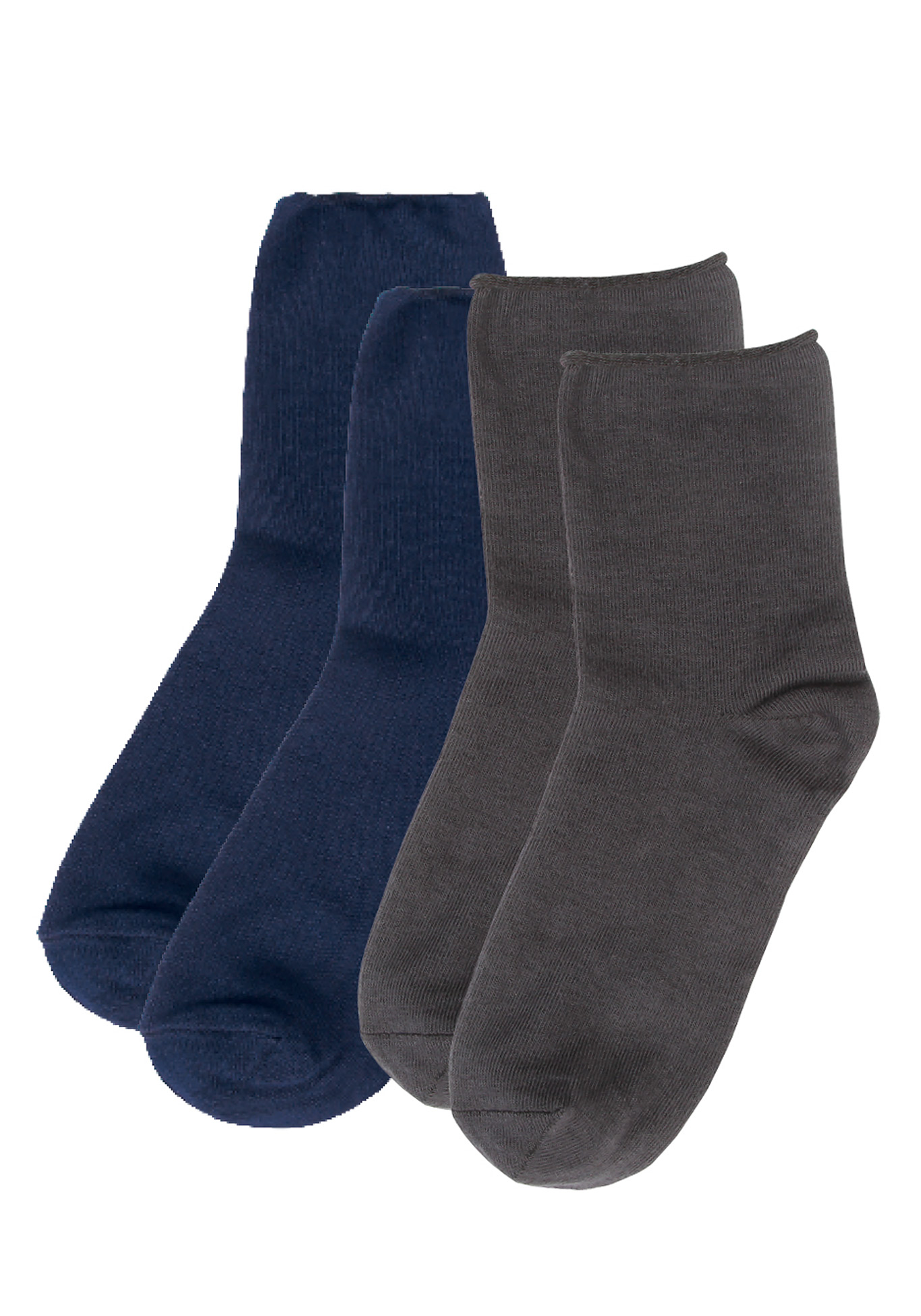 Специальные носки без резинки «Комфорт», цвет светло-серый+черный, размер 35-37 - фото 1