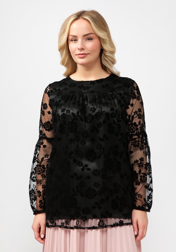 Блуза с шитьем на сетке шир.  580, рис. 11