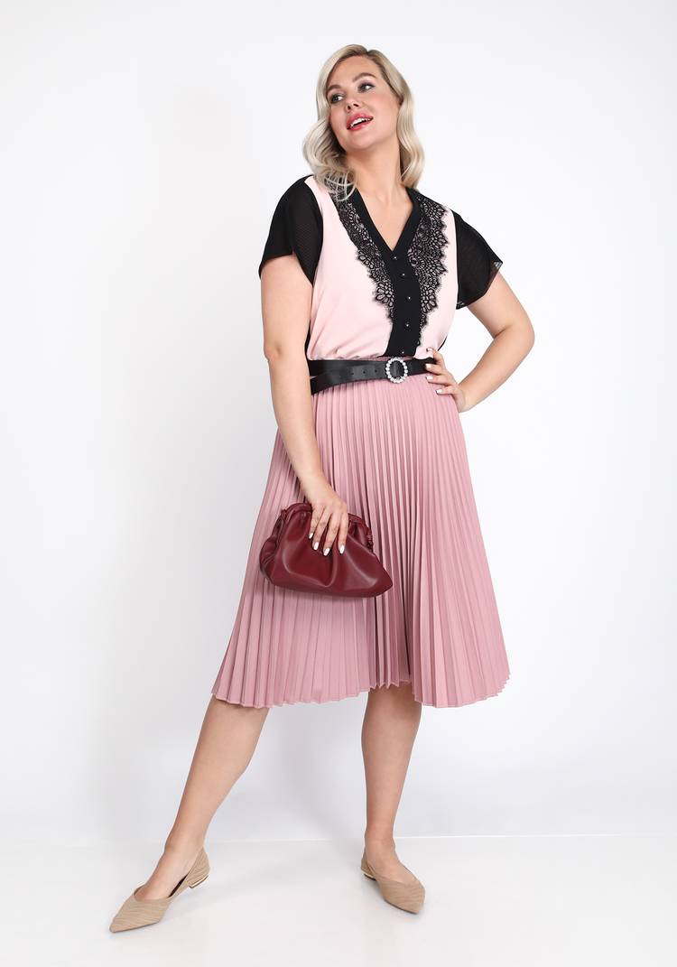 Блуза свободная со вставками из кружева шир.  750, рис. 7