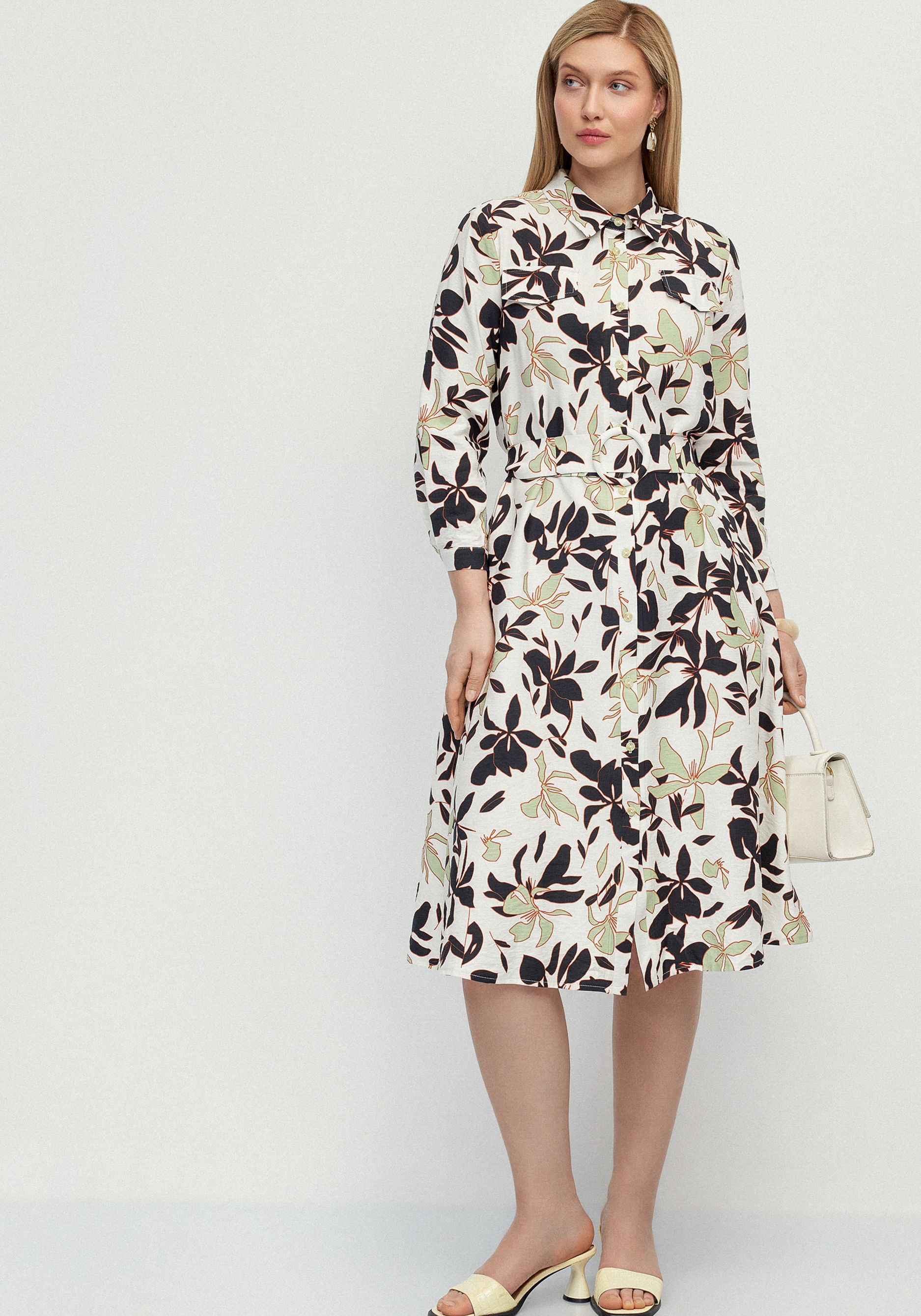 Платье-рубашка с принтом на поясе quotВивьен quot 5499₽