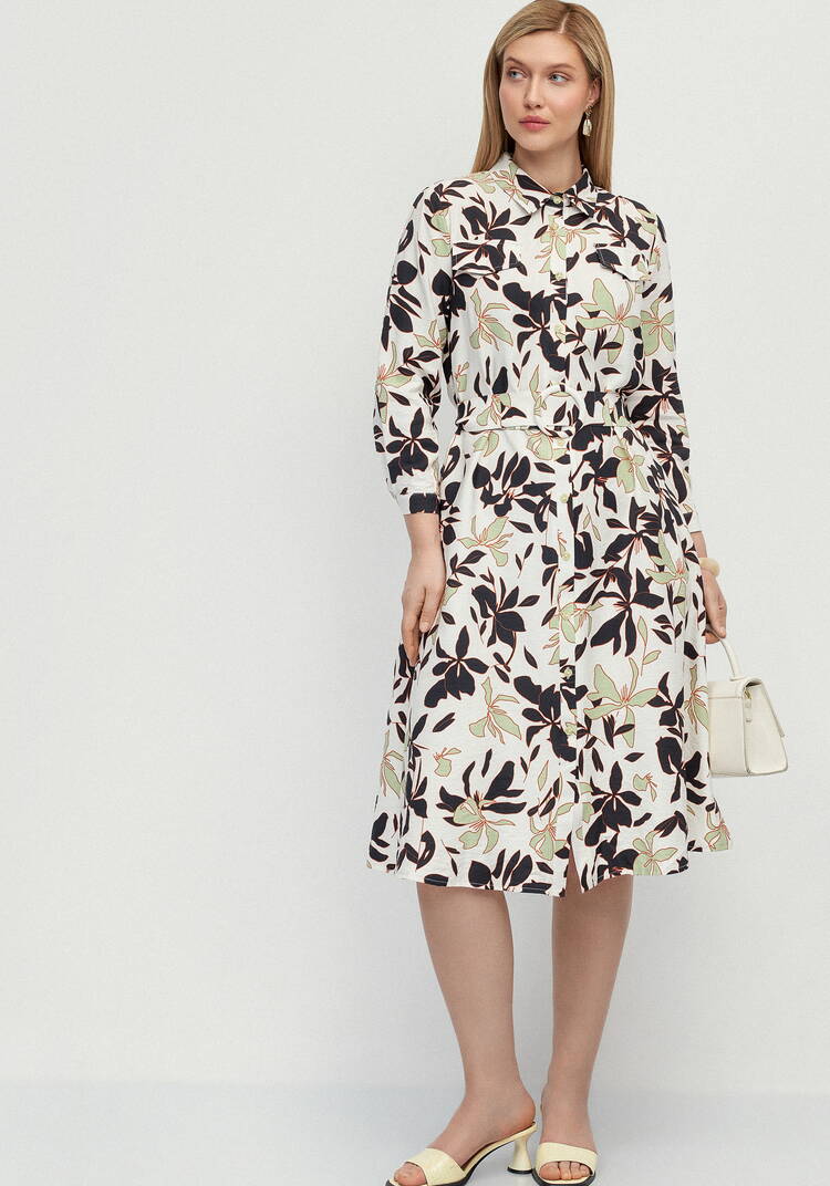 Платье-рубашка с принтом на поясе Вивьен шир.  750, рис. 9