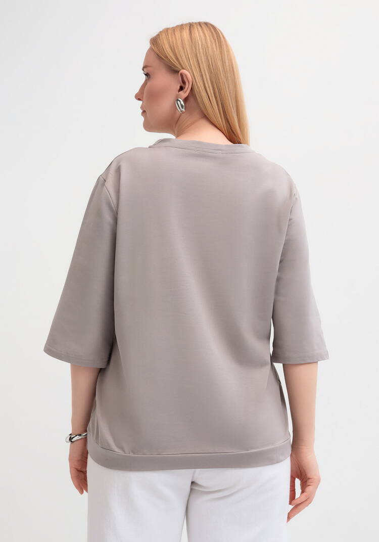 Блуза с длинным рукавом и цветочным рисунком шир.  750, рис. 19