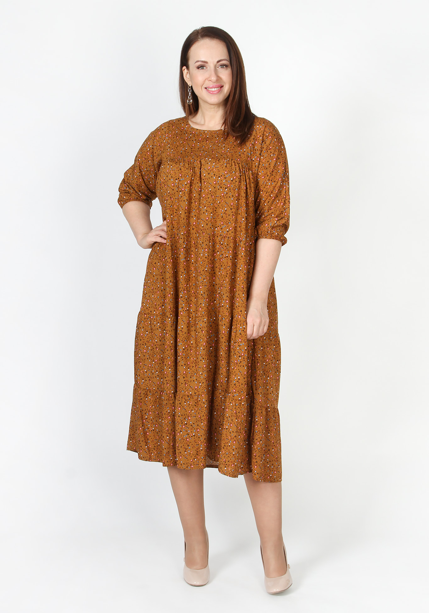 Платье  "Эйлин", размер 60, цвет горчичный - фото 1