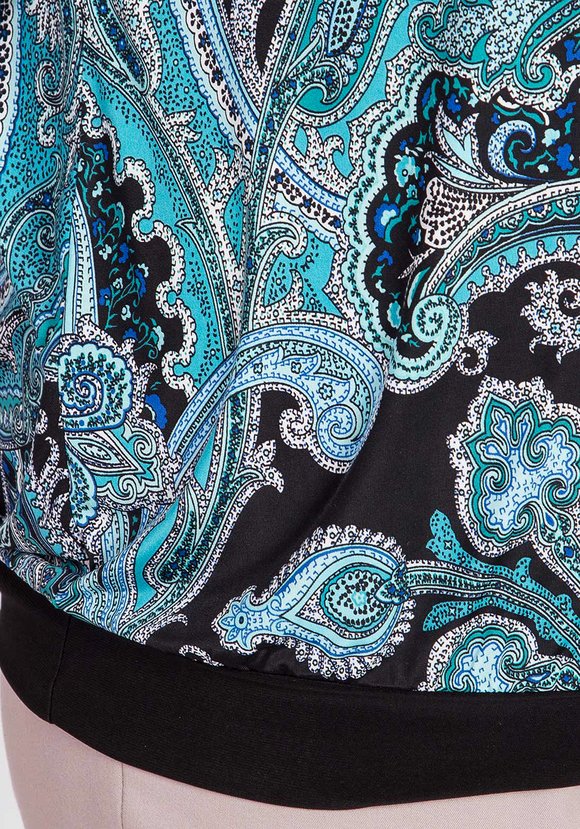 Блуза с восточным принтом и вырезом капля шир.  580, рис. 7