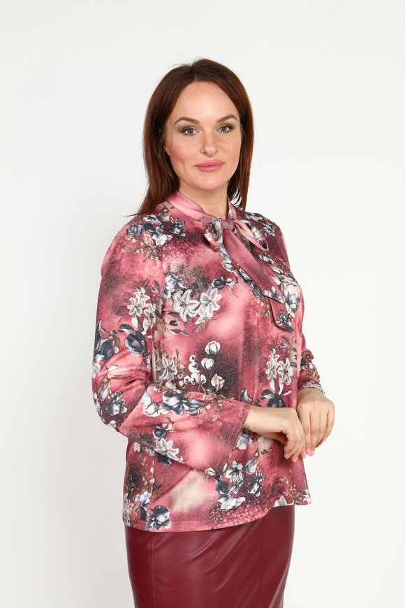 Блуза с принтом и бантом шир.  580, рис. 2