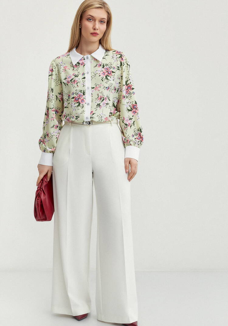 Блуза с контрастным воротникoм шир.  750, рис. 2