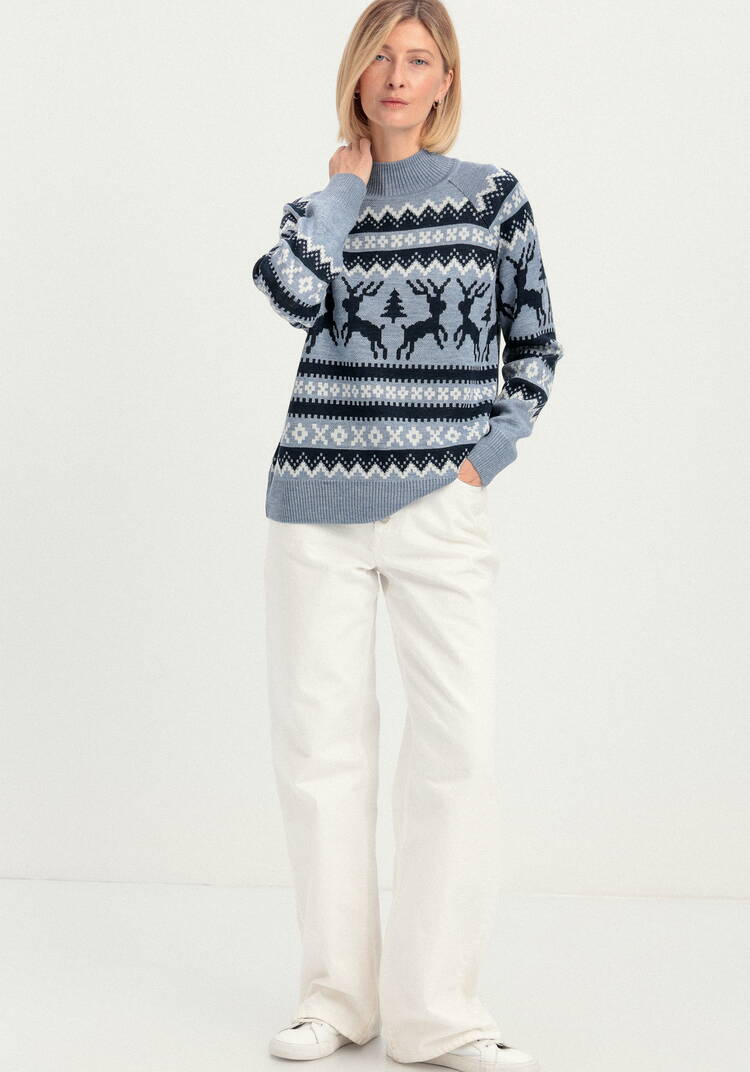 Джемпер с рождественским рисунком шир.  750, рис. 10