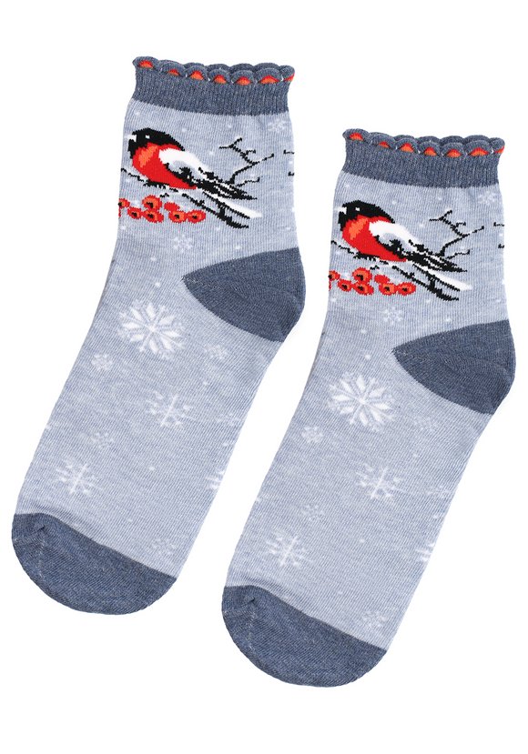 Набор носков 3 пары Снегири шир.  580, рис. 1