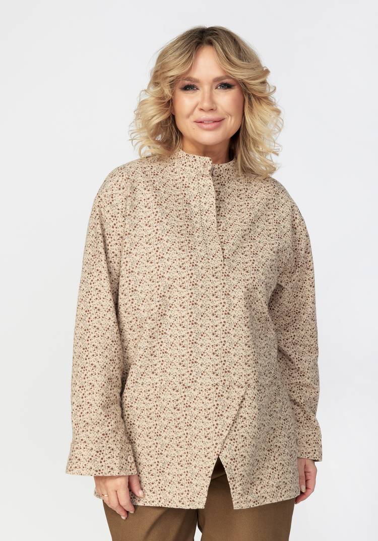 Блуза с цветочным принтом и кокеткой шир.  750, рис. 5