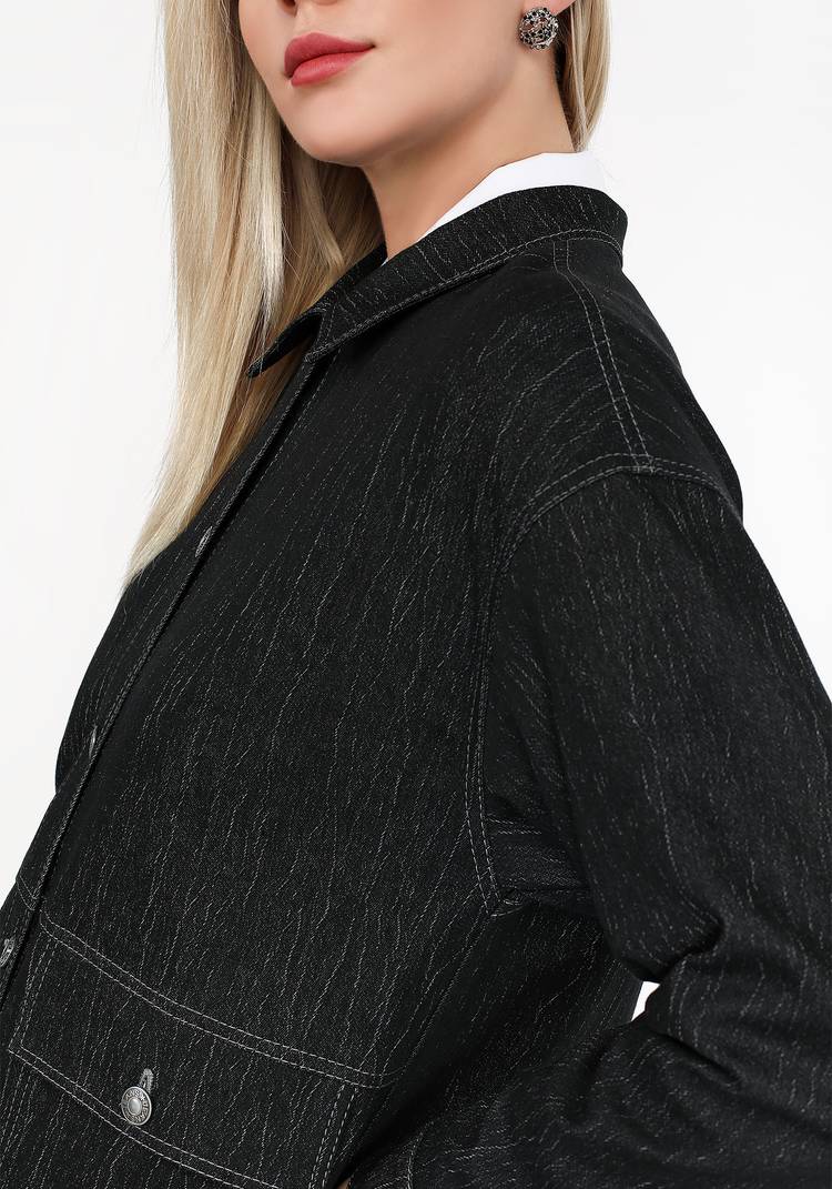 Куртка джинсовая с накладными карманами шир.  750, рис. 8