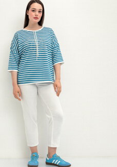 Брюки прямого кроя с поясом на резинке