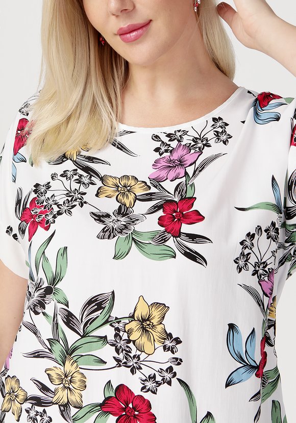 Блуза Цветочный день шир.  580, рис. 11