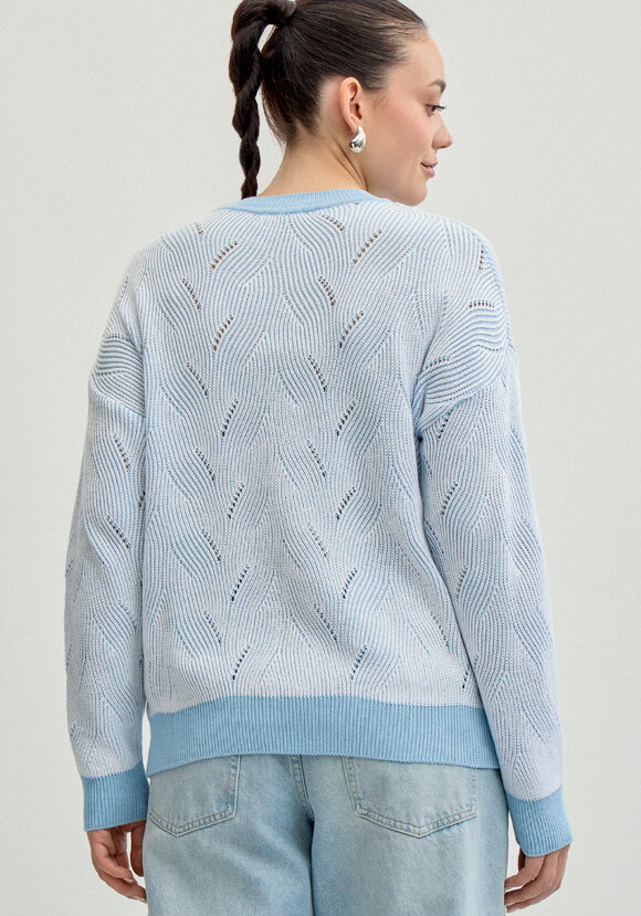 Джемпер с фактурным орнаментом шир.  580, рис. 19