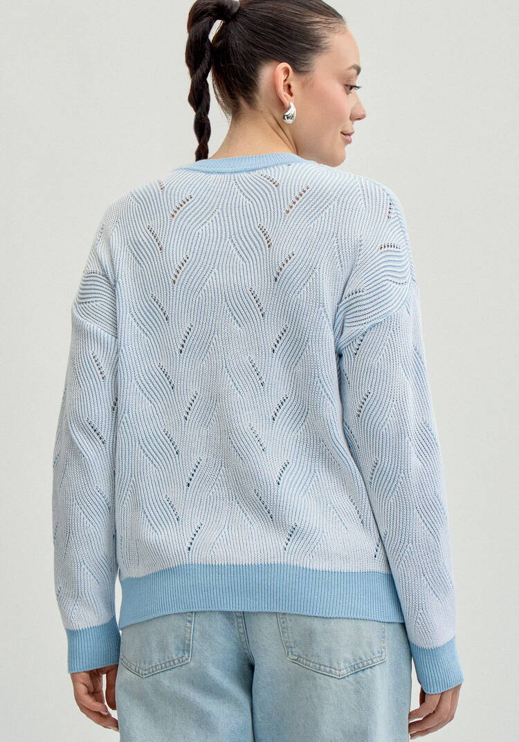 Джемпер с фактурным орнаментом шир.  750, рис. 19