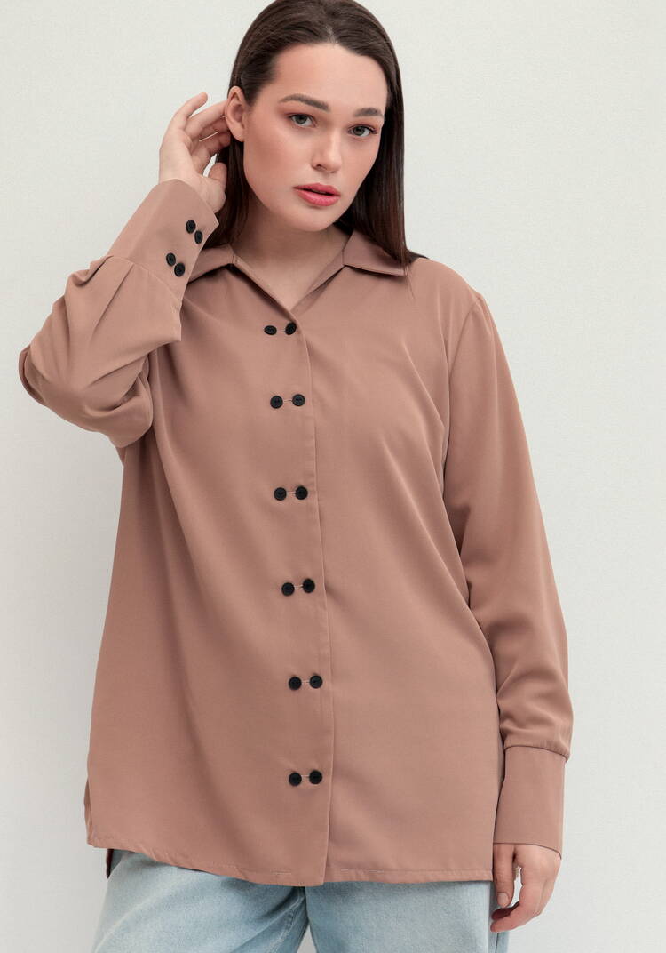 Рубашка с контрастными пуговицами шир.  750, рис. 19