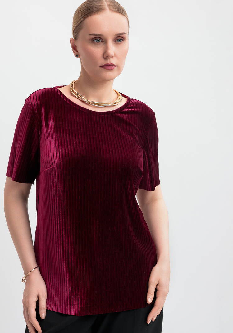 Блуза из плиссированного бархата шир.  750, рис. 1