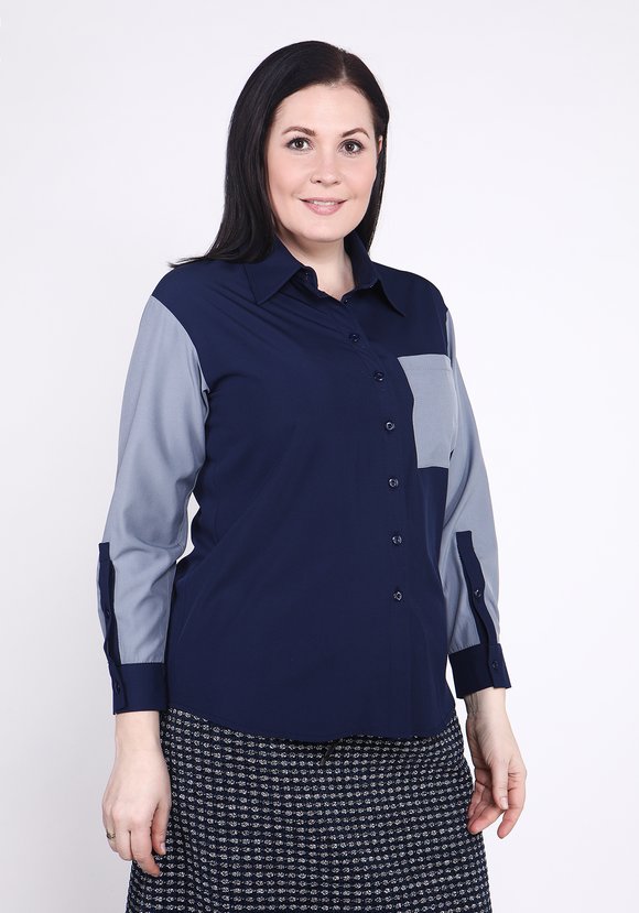 Рубашка из комбинированной ткани шир.  580, рис. 2