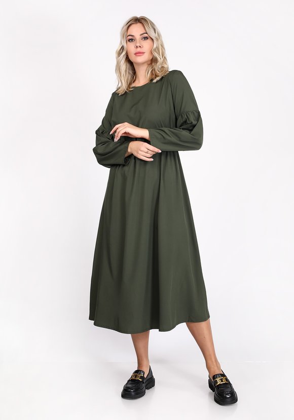 Платье со сборкой на резинке шир.  580, рис. 1