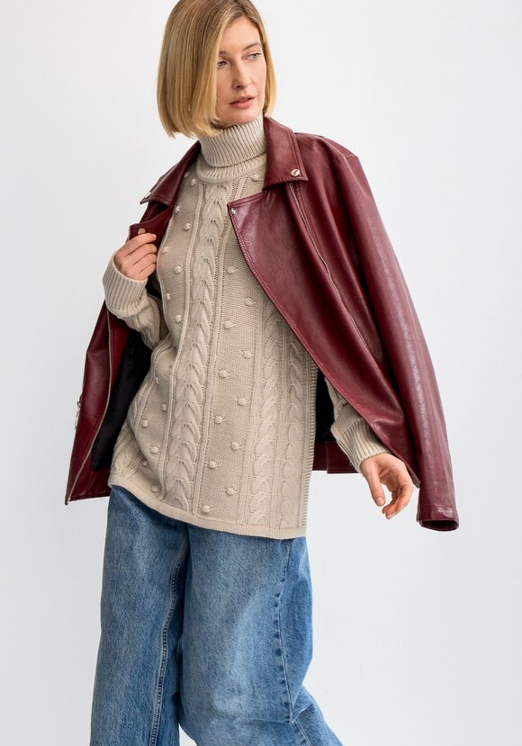 Джемпер с высокой горловиной и косами шир.  580, рис. 20