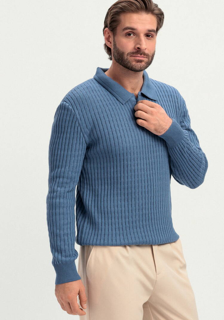 Джемпер с воротником-поло на пуговицах шир.  750, рис. 8