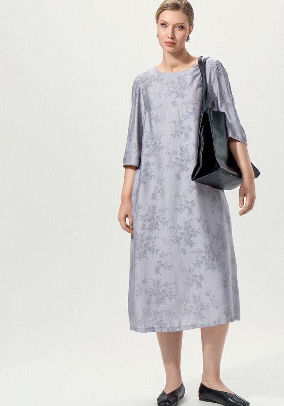 Платье изо льна с принтом свободного кроя шир.  580, рис. 9