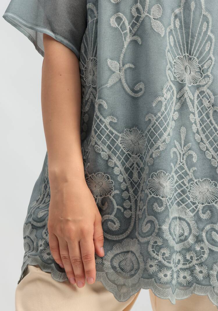 Туника с ажурной вышивкой шир.  750, рис. 6