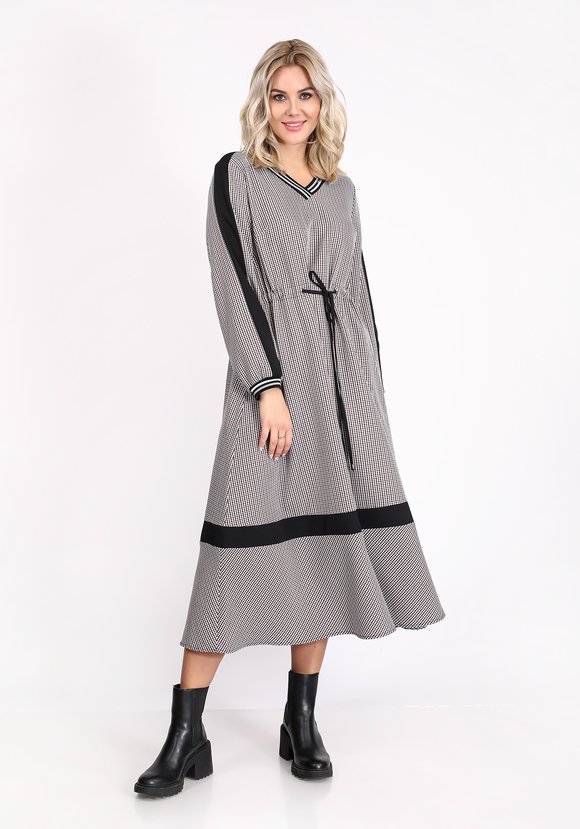 Платье миди с кулиской на талии шир.  580, рис. 1