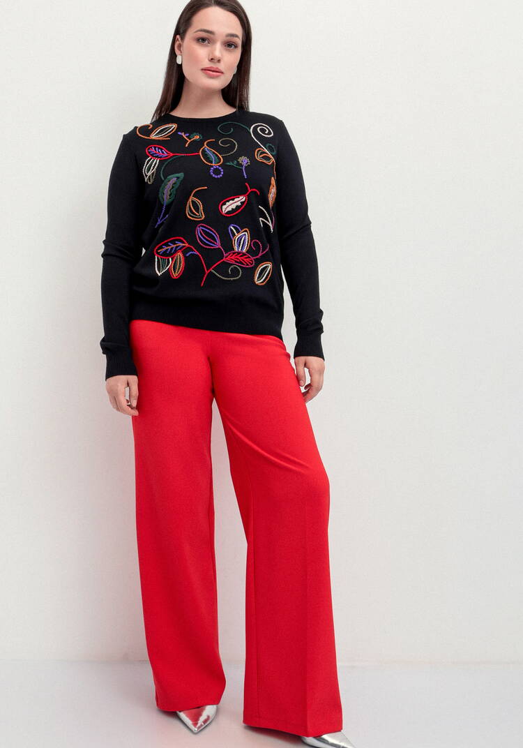 Джемпер с яркой абстрактной вышивкой шир.  750, рис. 20