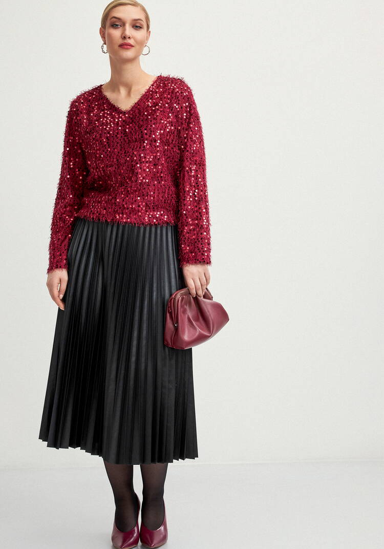 Юбка плиссированная из трикотажа с напылением шир.  750, рис. 13