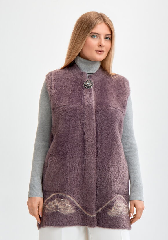 Жилетка из экомеха Розали шир.  580, рис. 5