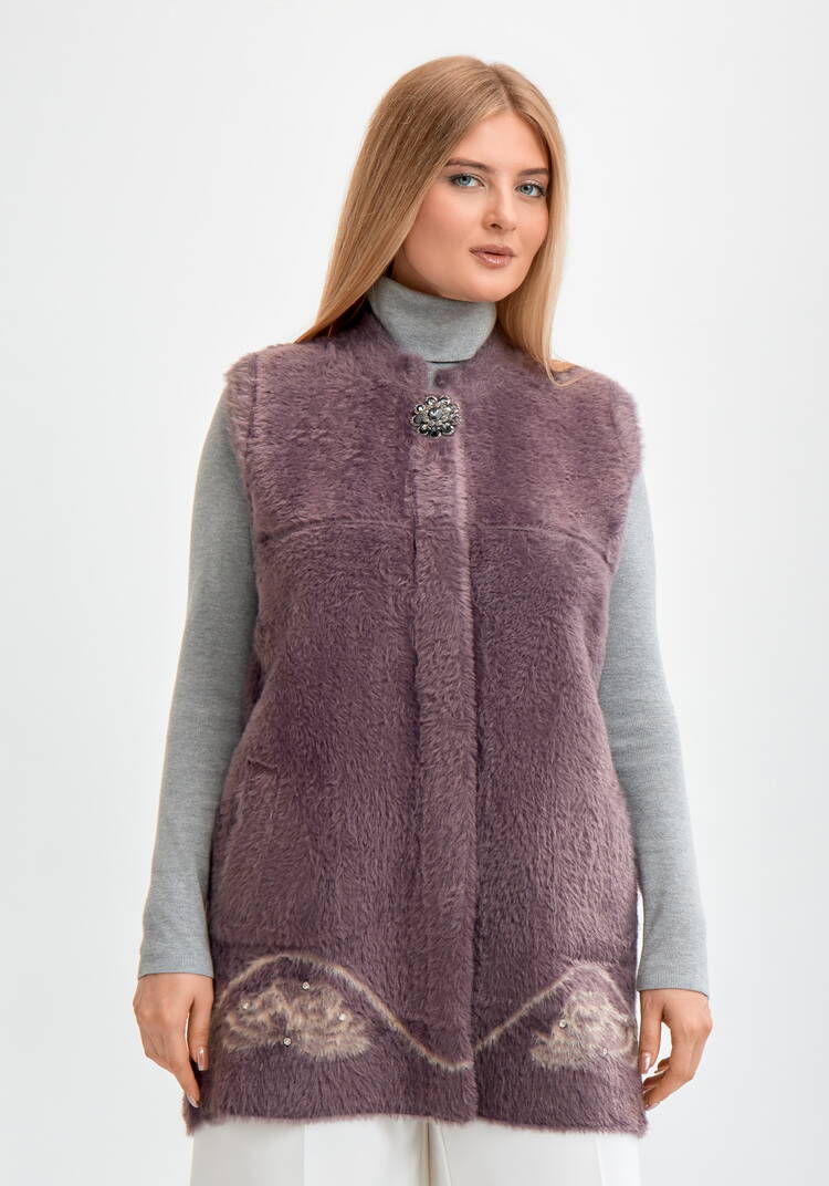 Жилетка из экомеха Розали шир.  750, рис. 5